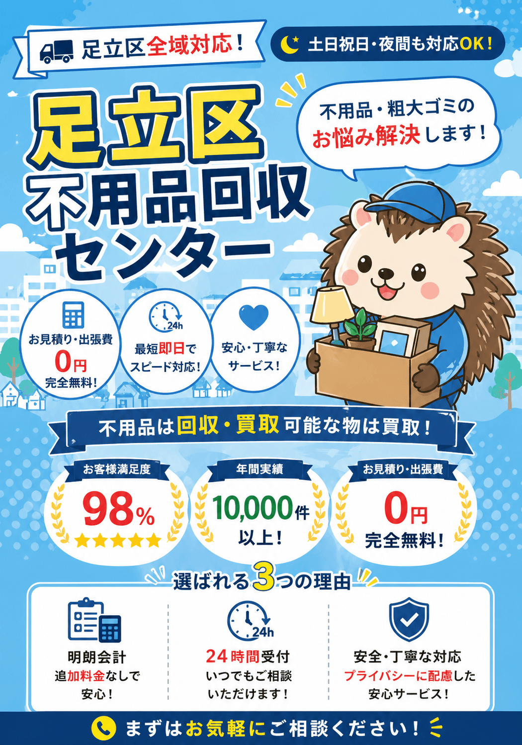 足立区不用品回収センターのキービジュアル(モバイル)